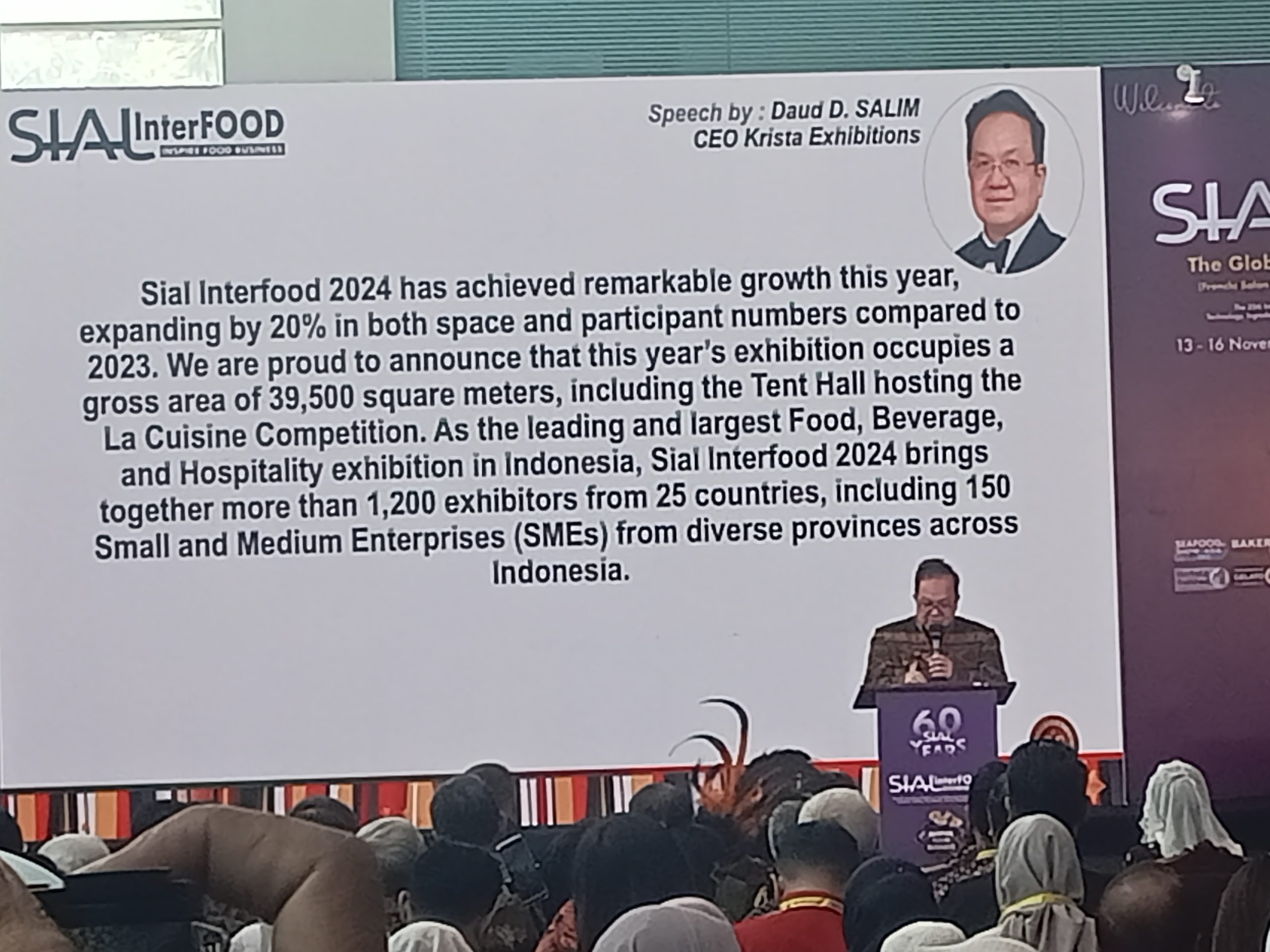 CEO Krista Exhibitions, Daud D Salim saat Opening Ceremony SIAL Interfood 2024